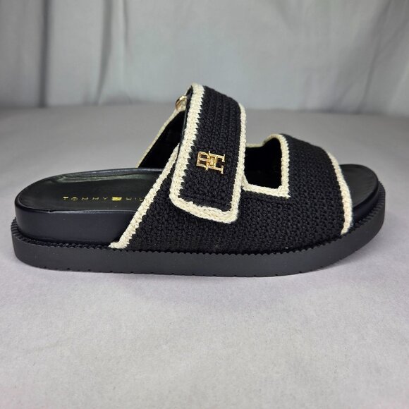 NWT Tommy Hilfiger Women's Landyn Crochet Double Band Flat Sandals - Picture 3 of 7